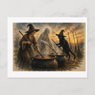 Carte Postale Brasserie Halloween,