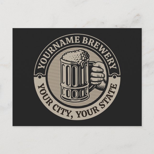 Carte Postale Brasserie Nom personnalisé Brasserie Big Mug (Devant)