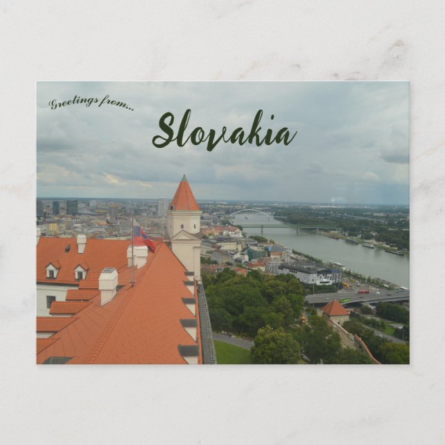 Carte Postale Bratislava and the Danube River in Slovakia (Devant)