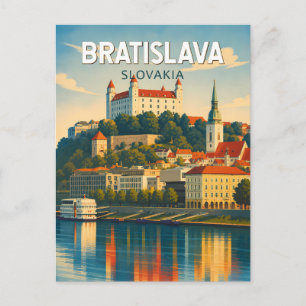Carte Postale Bratislava Slovaquie Illustration Voyage Art Rétro