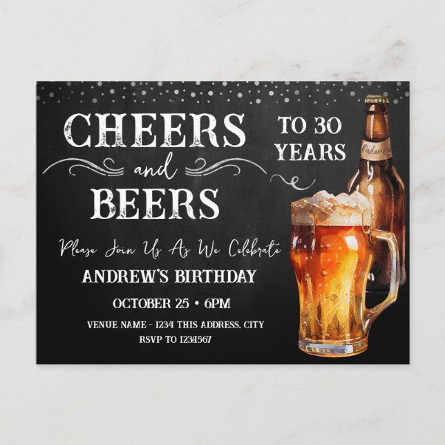 Carte Postale Bravo aux bières 30e anniversaire (Devant)
