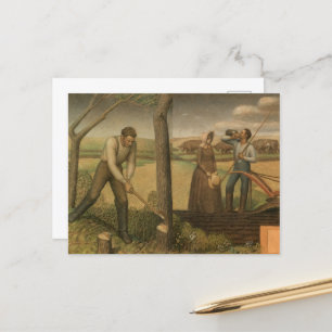 Carte Postale Breaking the Prairie, 1939 par Grant Wood
