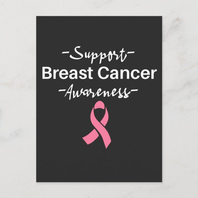 Carte Postale Breast Cancer Awareness Support Pink Ribbon (Devant)