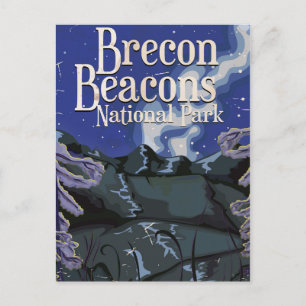 Carte Postale Brecon Beacons Vintage Railway Travel Poster