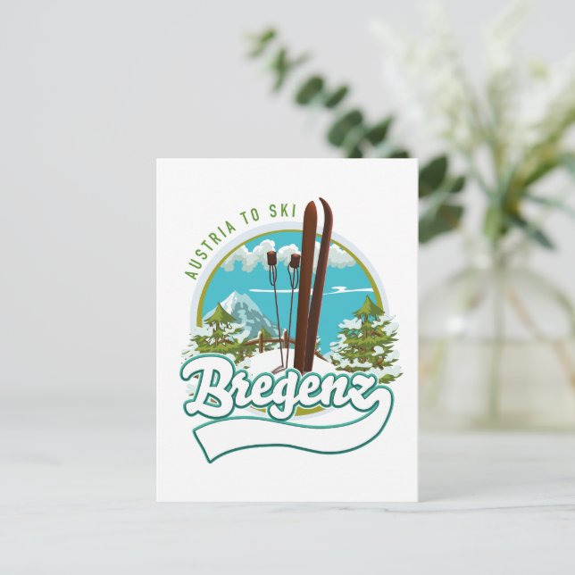 Carte Postale Bregenz austria - logo ski (Debout devant)