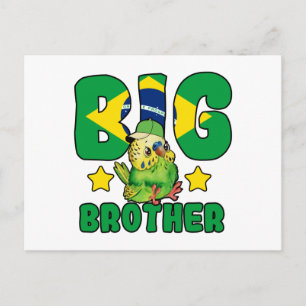 Carte Postale Brésil Big Brother - Oiseau avec drapeau du Brésil