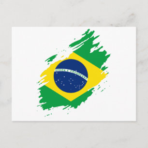 Carte Postale Brésil Drapeau Déchiré Fierté Nationale Sports 