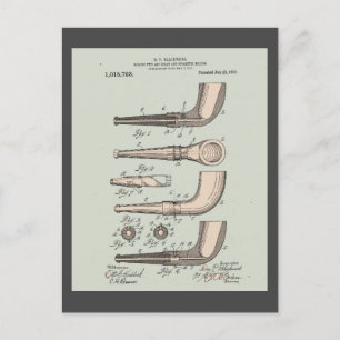 Carte Postale Brevet de pipe à tabac vintage