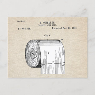 Carte Postale Brevet Drôle Papier Toilet