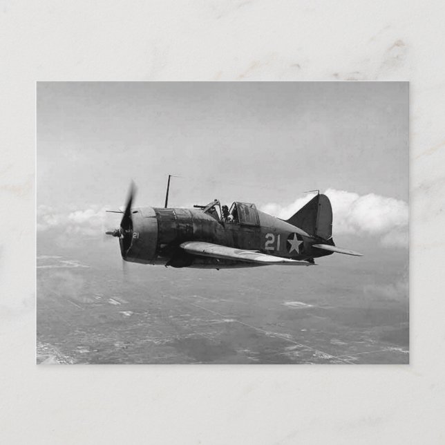 Carte Postale Brewster F2A Buffalo (Devant)
