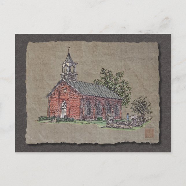Carte Postale Brick Country Church (Devant)