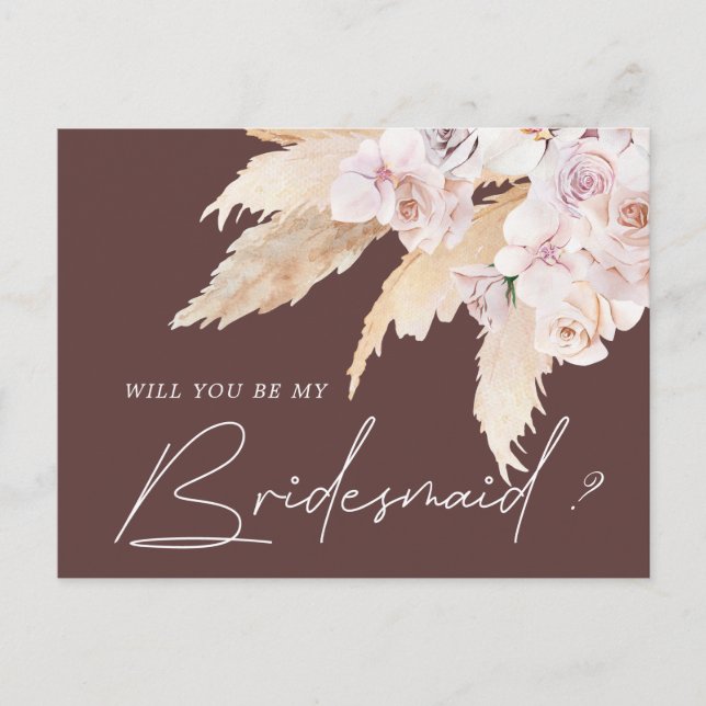 Carte Postale bridesmaid à fleurs tropicales (Devant)