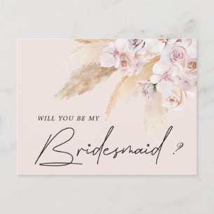 Carte Postale bridesmaid à fleurs tropicales