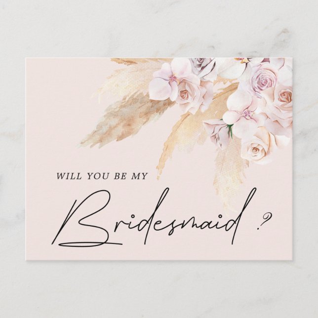 Carte Postale bridesmaid à fleurs tropicales (Devant)
