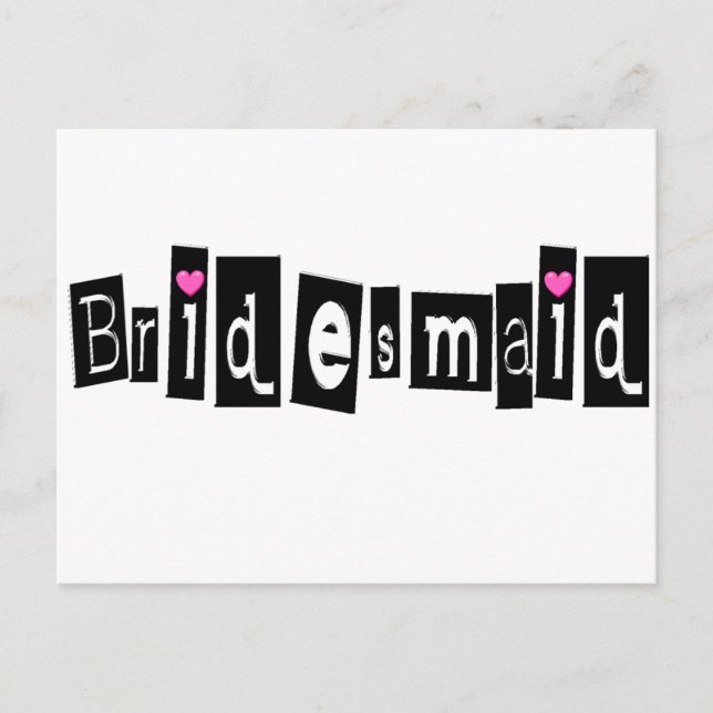 Carte Postale Bridesmaid (noir sq) (Devant)