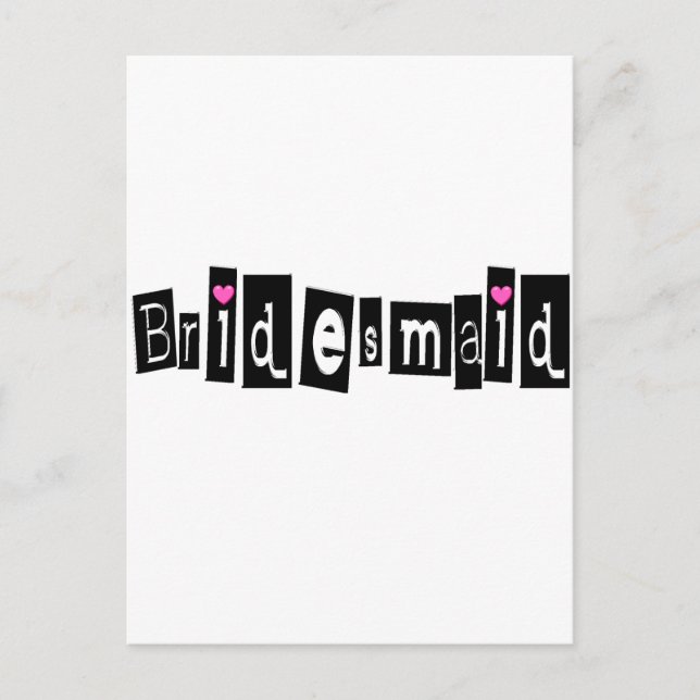 Carte Postale Bridesmaid (noir sq) (Devant)