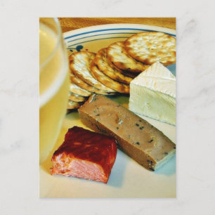 Carte Postale Brie Fromage Saumon Fumé Pate Crackers Champagne
