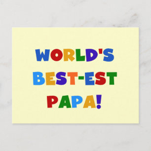 Carte Postale Bright Colours World's Best Papa Tshirts and Gifts