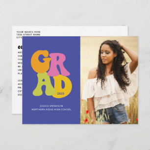 Carte Postale Bright Retro Design 2024 Diplôme Photo