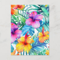 Bright Tropical Floral Motif sans couture