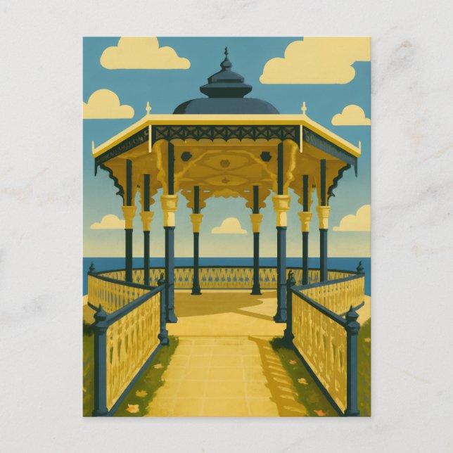 Carte Postale Brighton Bandstand - Art de l'architecture côtière (Devant)