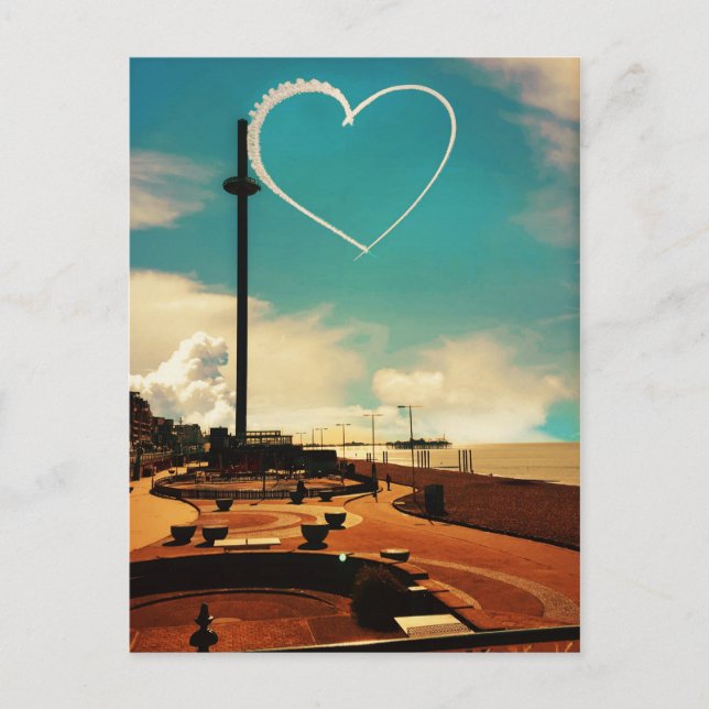 Carte Postale Brighton Beach Heart (Devant)