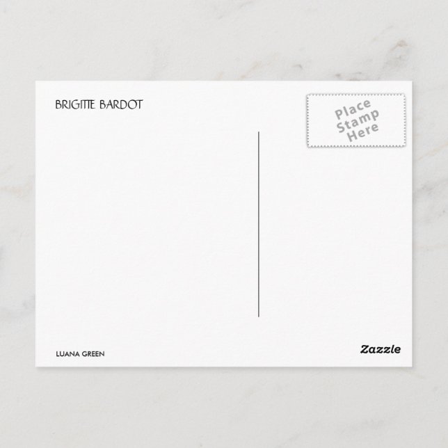 CARTE POSTALE BRIGITTE BARDOT 2 (Dos)