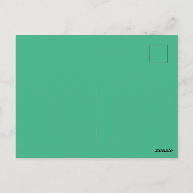 Carte postale brillante verte pour message spécial (Dos)