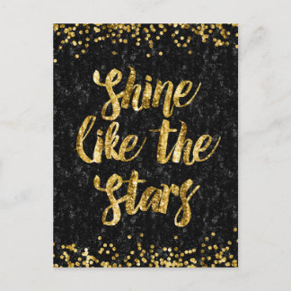 Carte Postale Brille comme les étoiles Black et Gold Parties sci
