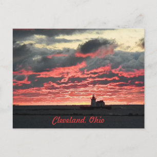 Carte postale Brilliant Lake Erie Sunset (Lighthou