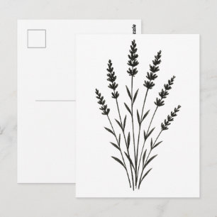 Carte Postale Brins de Lavande – Conception Botanique Minimalist
