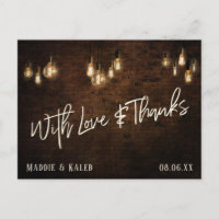 Briques avec lumière Edison Vintage avec amour et