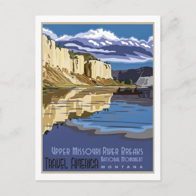 Carte Postale Brise du Missouri Supérieur, monument national (Devant)