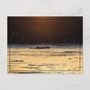 Carte Postale Brise-glace au coucher du soleil