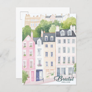 Carte Postale Bristol Angleterre Gouache Peinture Illustration V