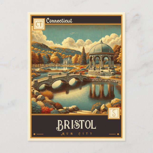Carte Postale Bristol, Connecticut | VINTAGE (Devant)
