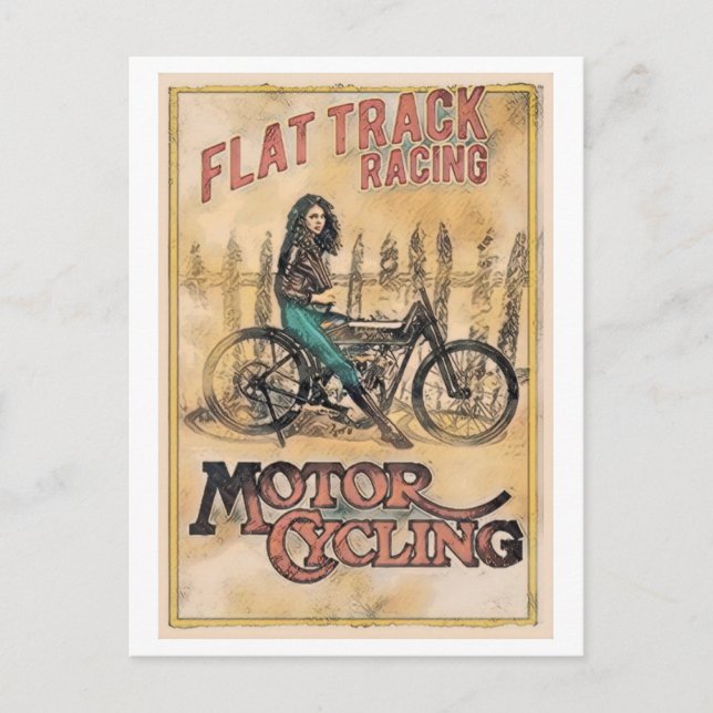 Carte Postale britannique 1900 moto de course deau (Devant)