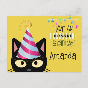 Carte Postale Brithday de chats pour enfants
