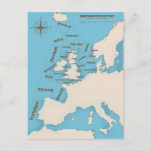 Carte Postale British Isles Expédition Prévision en couleur