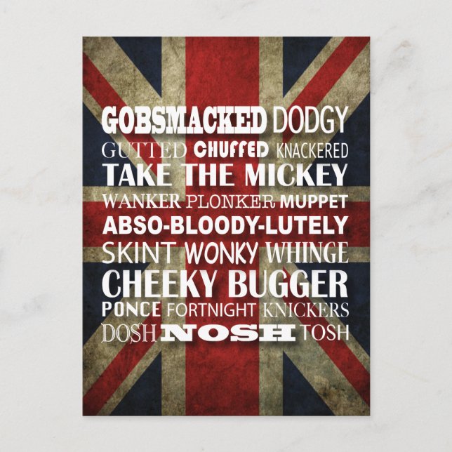 Carte Postale British Slang - Bien sûr que je parle anglais! (Devant)