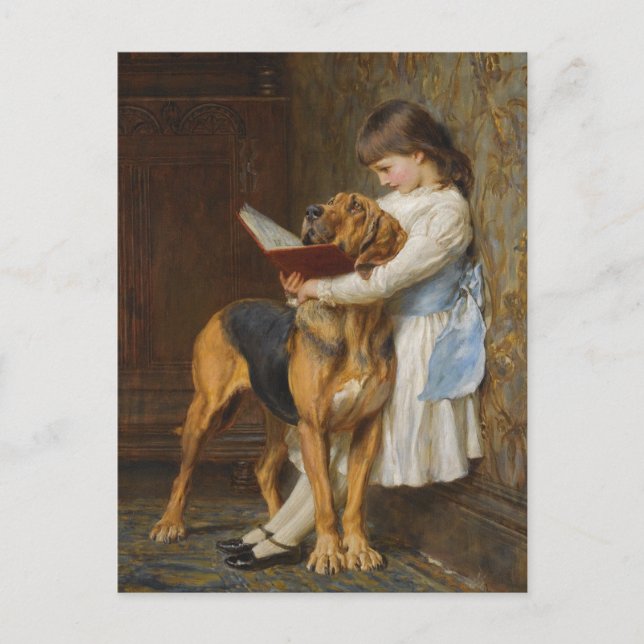 Carte Postale Briton Riviere - Leçon de lecture, Enseignement ob (Devant)