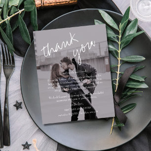 Carte Postale Brittany Black Photo Mariage Réception Merci