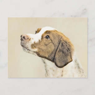 Carte Postale Brittany Peinture - Cute Original Chien Art