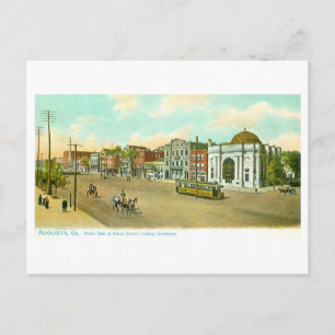 Carte Postale Broad Street vintage, Augusta, Géorgie