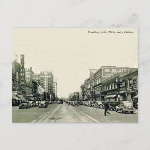 Carte Postale Broadway 1930 Gary, Indiana
