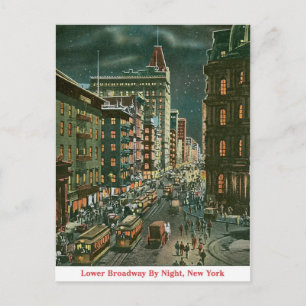 Carte Postale Broadway inférieur par nuit