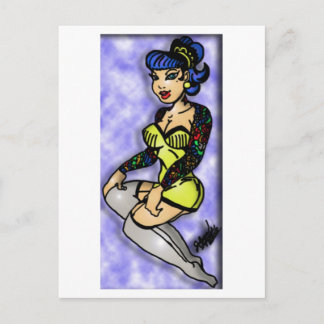 Carte Postale broche tatouée vers le haut