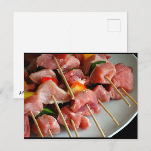 Carte Postale Brochettes de porc au poivre