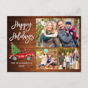 Carte Postale Brochure moderne Script Camion 3 Photo Wood Holida
