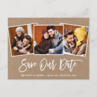 Brochure moderne Script Kraft Sauver Notre Date 3 